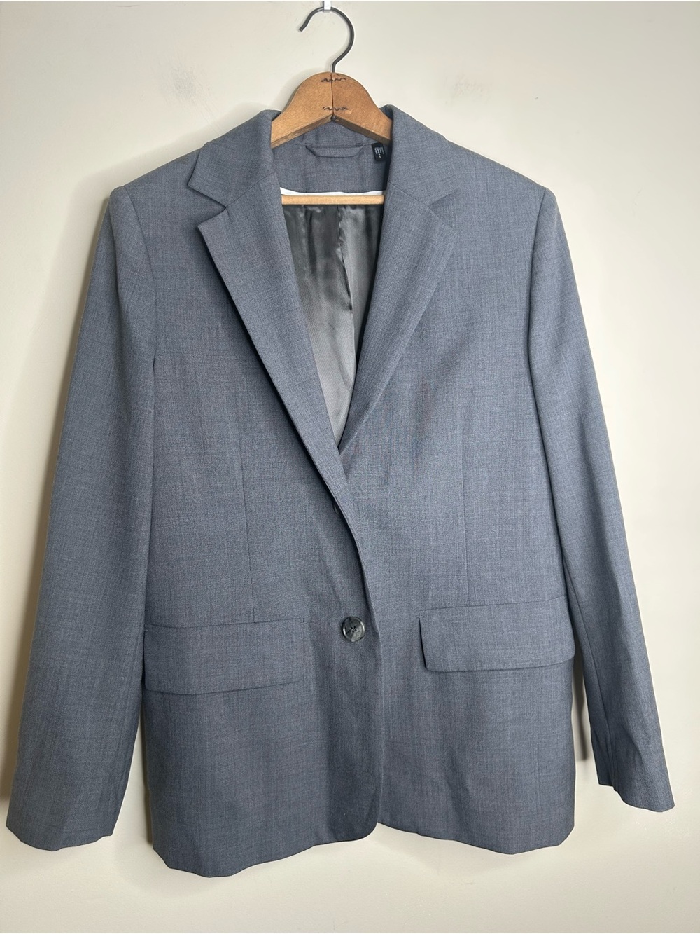 COS 100% Wool Fully Lined Oversized Gray Blazer Size 4